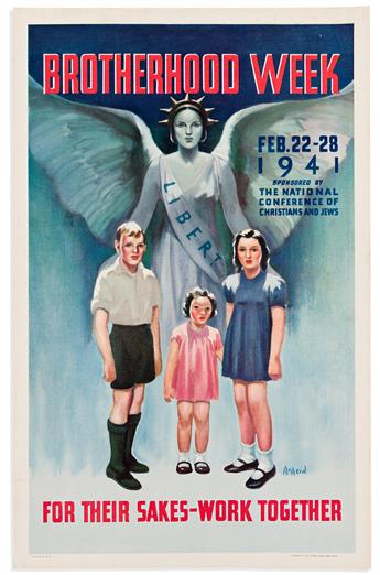 (JUDAICA.) Pair of World War II posters from the National Conference of Christians and Jews.